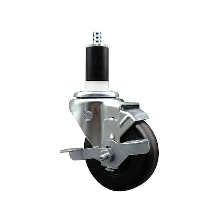 Service Caster 3-1/2'' Phenolic Swivel 1-3/8'' Expanding Stem Caster with Brake SCC-EX20S3514-PHR-TLB-138